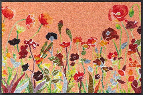 Wash + Dry Wildflowers Doormat Polyamide Orange 50 x 75 cm