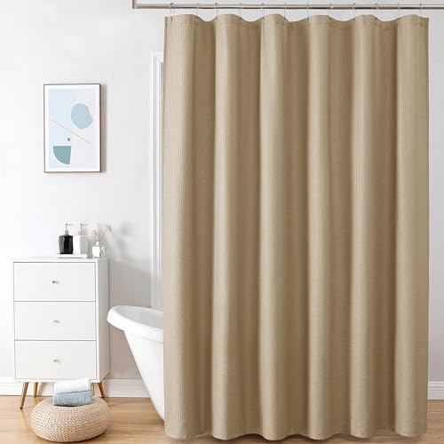 OVZME Berry Taupe Extra Long Shower Curtain 72 x 84 Inch, 3D Embossed Textured Fabric Shower Curtain for Bathroom, Hotel Spa Bathroom Curtains, Water Repellent Machine Washable