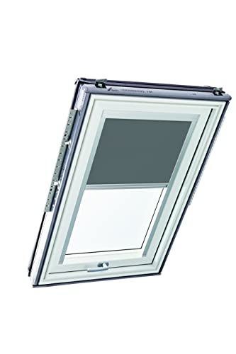Original Roto Roller Blind Exclusive ZRE Daylight Blind for Roto Roof Windows Guide Rail Silver For Windows Series Designo R6/R8, i8 and Classic 64/84 Size 134/160 - 13/16 Colour Dark Grey