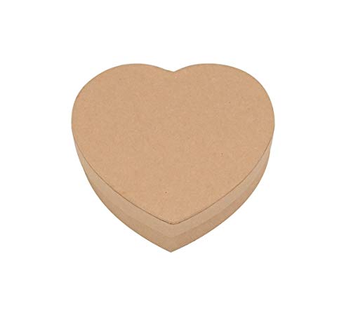 GLOREX 6 2025 092 Heart Box, Cardboard, Natural, 9.2 x 9 x 2.6 cm
