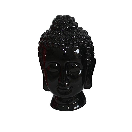 HOMEA 5dej1342nr Design 20 x 20 x 31 cm black ceramic Buddha Head Statue