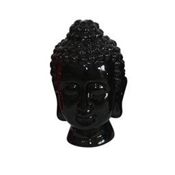HOMEA 5dej1342nr Design 20 x 20 x 31 cm black ceramic Buddha Head Statue