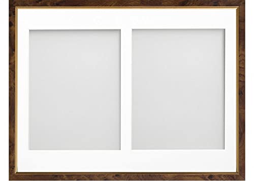 Frame Company Drayton Multi Aperture Photo Frame, Walnut, 16x12 for 9x7 inch (x2)
