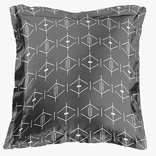 douceur d'intérieur, Pillowcase (63 x 63 cm) Aristide Anthracite, 100% Cotton