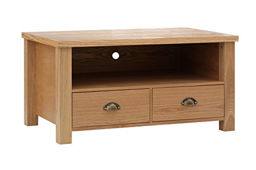 Premier Housewares Westbury Media Unit, Oak Veneer/Wood, Natural