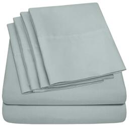 Sweet Home Collection 6 Piece Bed Sheet Set, Queen, Slate