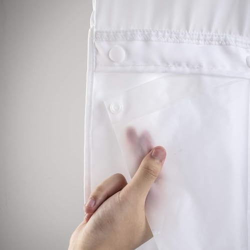 River Dream 2 Pack Plastic Snap in Shower Curtain Liner Replacement,70Wx54H - 100% Waterproof,Detachable Liner,Bottom Magnets,Water Wipeable???Fit for River Dream 71(W) x 74(H) with Window Shower Curtain