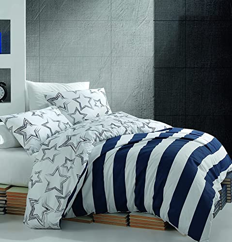 Bonateks, Single Ranforce duvet cover set, 100% cotton, duvet cover: 160 x 220 cm, fitted sheet: 160 x 240 cm, pillowcase: 50 x 70 cm (1 piece)