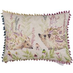 Voyage Maison Buttons and Ginger Feather Filled Cushion – Loop Edge Trim Woodland Animal Decorative Pillow (Linen - 25x35cm)