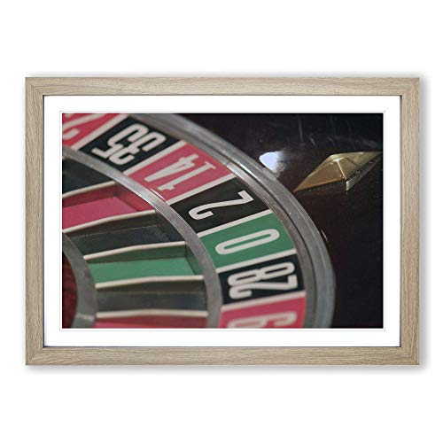 Roulette Table Casino (1) Framed Print - A2 Oak Framed Wall Art - Ready to Hang - Modern Nature Picture - Living Room Bedroom Lounge Office