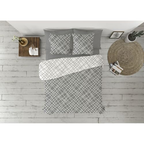 Pierre Cardin Cruce Grey Duvet Cover Set for 90 Bed 3 Pieces
