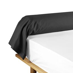 douceur d'intérieur, Bolster Pillow Case 85 x 185 cm Lina Black 100% Cotton