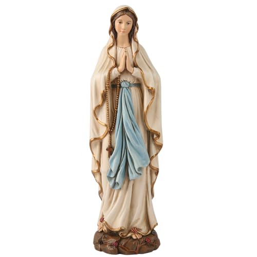 "BC Our Lady of Lourdes Blessed Virgin Mary Catholic Statue Home Decor Religious Gift for Mother 6"" Tall Renaissance Style Handmade by Buildclassic"