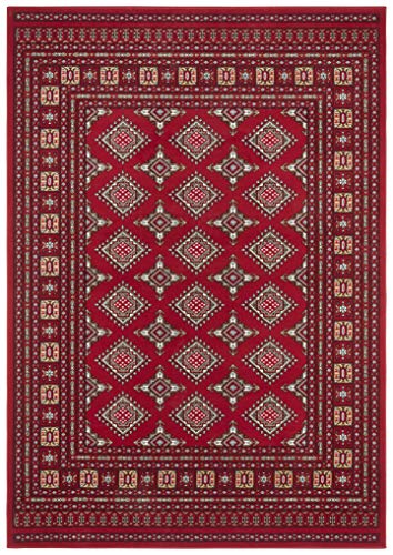 Nouristan Sao Buchara Oriental Short Pile Rug 80 x 150 cm Red