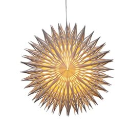 Konstsmide Decorative Paper Hanging Star 78cm / Christmas Ornament Decoration/Folding / 5m Lead with On Off Switch and Bulb Holder