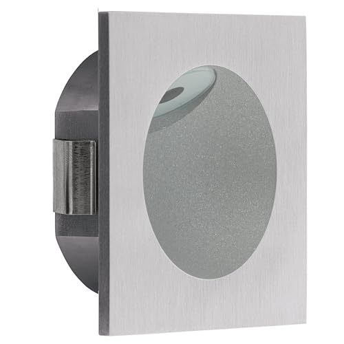 EGLO LED recessed spotlight Zarate 1 - LED spot made of die-cast aluminium and plastic, LED recessed light in silver, white, flat LED downlight, L x W 8 cm