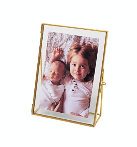 Levilan 4x6 Vintage Style Antique Gold Standing Picture Frames Gold Photo Frame with Pressed Glass, Brass (4 x 6)