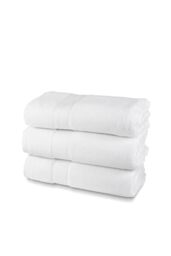 HH HERMET HOTELLERIE Set of 3 Bath Towels in Terry Towel, 100% Cotton, 3 Face Towels, 60 x 100 cm, 550 g/m², Ideal for B&B and Hotel, Wash-resistant, White, Luxury Line