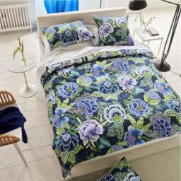 Duvet Cover, Rose DE Damascus Indigo, 260 x 240 cm, Designers Guild