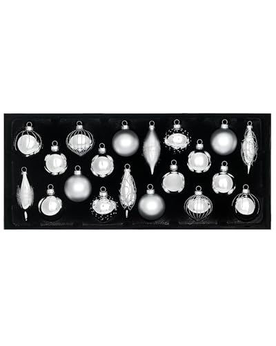 Silver Glass Baubles, 20 Pack