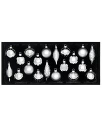 Silver Glass Baubles, 20 Pack
