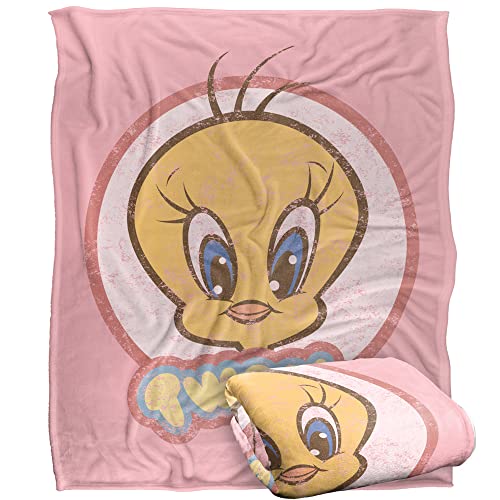 LOONEY TUNES Blanket, 152 x 127 cm, Tweety Face Silky Touch Super Soft Throw