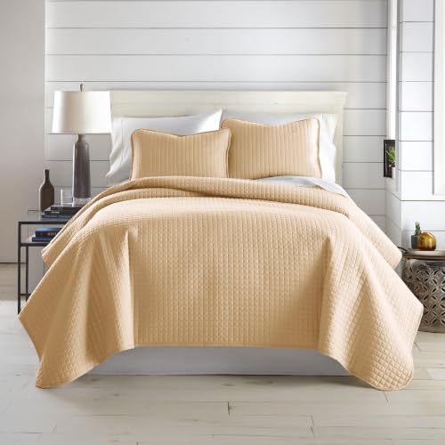 Southshore Fine Living, Inc. Twin Quilt Bedding Set, Soft Brushed Microfiber Coverlet, Stain & Pet Hair Resistant Bedding, Twin/Twin XL Quilt Bedspread Set with Matching Pillow Sham, Gold