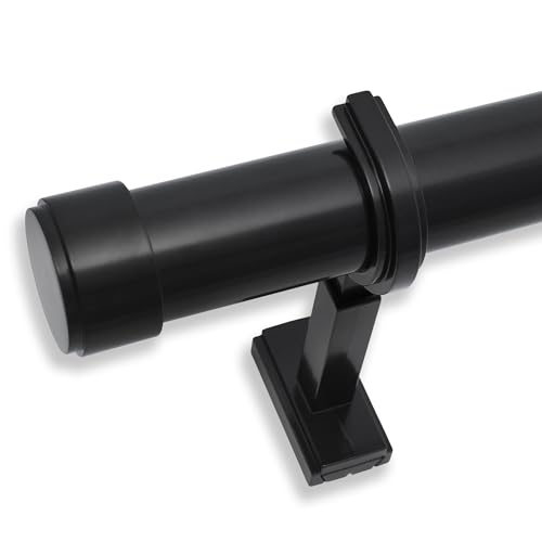 "BlastHome Signature Collection Curtain Rod Set ??? Connectable for Seamless Look ??? Premium Heavy Metal 1 1/4"" Diameter Rod with Zinc Brackets & Endcaps ??? Tuxedo Black Finish ??? 5 ft"