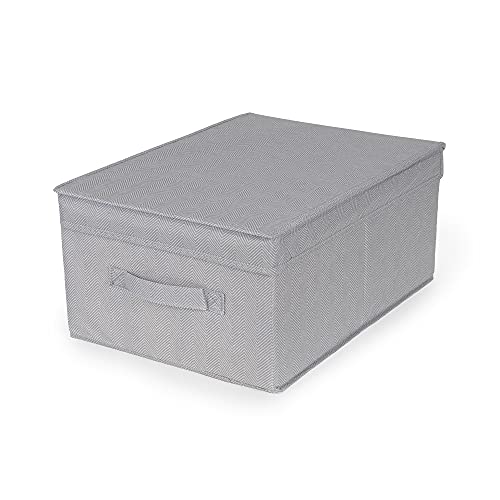 Compactor Foldable Storage Box with Lid, 30 x 43 x 19cm, Grey