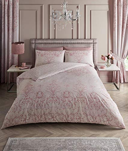GC GAVENO CAVAILIA Luxury Reversible Antoinette Duvet Cover, Easy Care Quilt Bedding Set, Bedroom Accessory, Pink, Single Size