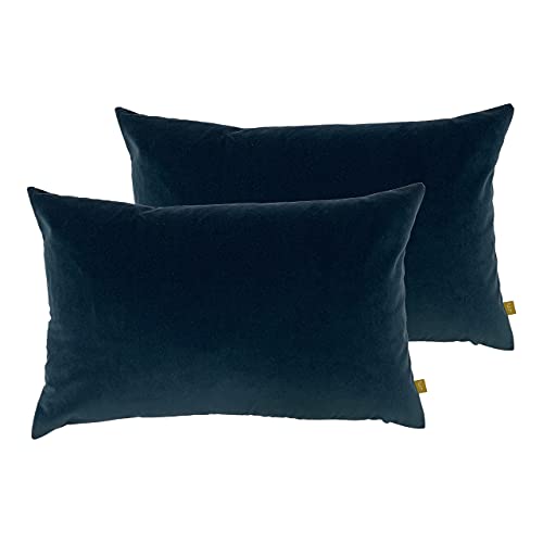 furn. Contra Polyester Filled Cushions (Twin Pack), Polyester, Linen, Slate Blue