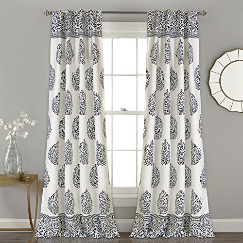 "Lush Decor Room Darkening Window Curtain Panel Pair, Navy, 52"" W x 84"" L (Pack of 1)"