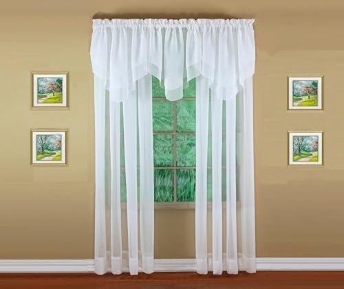 "Today's Curtain Emelia Original Voile Panel 90"", White, 60"" W x 90"" L"
