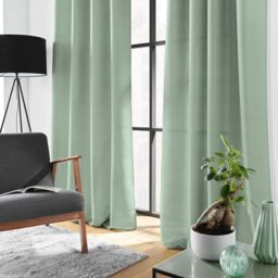 Douceur d'Intérieur, Soline Sage Eyelet Curtain 140 x 280 cm Polyester Plain