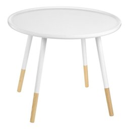 Premier Housewares Viborg Round Side Table, Wood, White, 48 x 60 x 60 cm