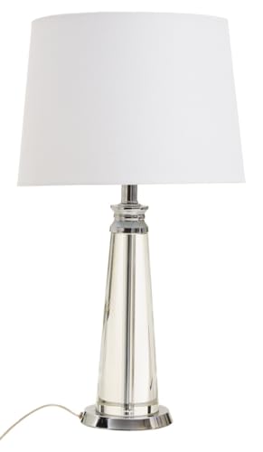 Premier Housewares Clear Crystal Table Lamp with Chrome Base - Modern Home Decor Lighting Desk Lamp Reading Lamp Led Desk Lamp 36 x 63 x 36