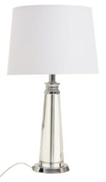 Premier Housewares Clear Crystal Table Lamp with Chrome Base - Modern Home Decor Lighting Desk Lamp Reading Lamp Led Desk Lamp 36 x 63 x 36