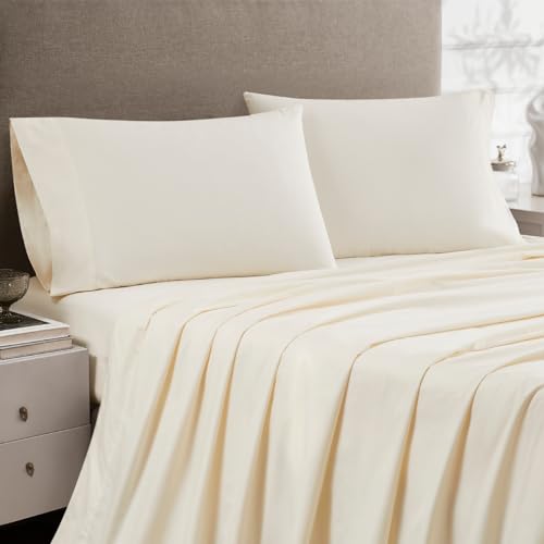 Linen Closet Luxury Cotton Percale King Pillowcases, Set of 2, Ivory