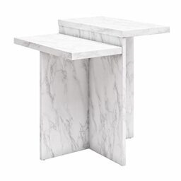 Dorel Home Brielle Accent Table White Faux Marble, 56x29x61cm (DxWxH)