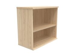 Office Hippo Heavy Duty 2 Tier Bookcase, Book Filing Cabinet, Storage Unit With Adjustable Shelf & Feet, Bookshelf Bookcase Suitable For Home Office & Workplace, Canadian Oak 40D x 80W x 73Hcm