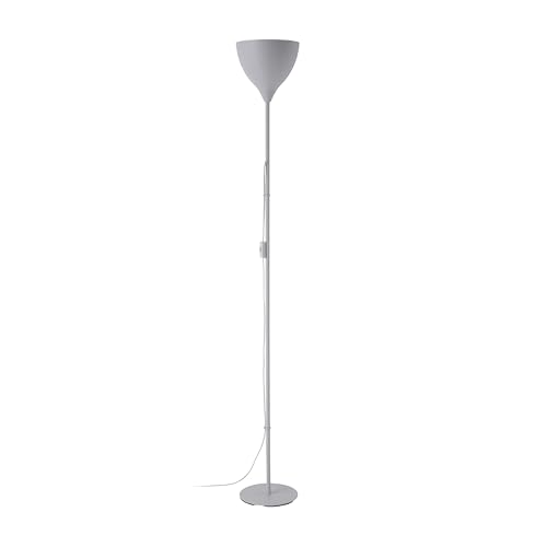 Eglo Floorlamp Vilastrosi-E, Floor lamp Living Room, Standing Light Fixture for indirect Lighting, uplighter Made of Plastic and Steel in Silver, E27 Socket