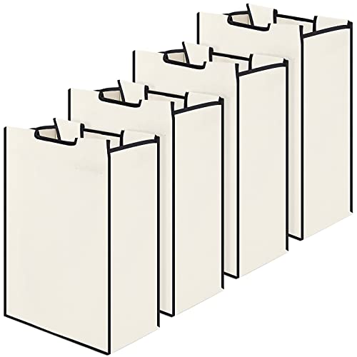 Bonuci 4 Pcs Laundry Sorter Replacement Bags Hamper Cart Removable Replacement Laundry Storage Organizer Bag Hamper Liner, No Hooks 14.76 x 8.66 x 21.65 Inch (Beige)