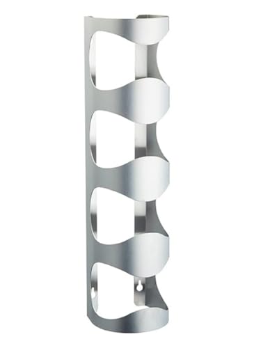 BarCraft Wall Wine Rack, Stainless Steel, 4 Bottle Holder, Silver