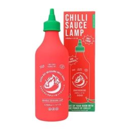 Gift Republic Chilli Sauce Bottle Silicone Lamp – Trendy Touch Desktop Lamp – Bedroom Décor Light – USB Rechargeable Soft Silicone Light – Portable Night Light for Kids, Teens & Adults – Red