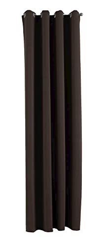 Gardinenbox Newyork 201920600 Opaque Curtain Brown H x W 245 x 140 cm Pack of 1 Thermal Blackout Curtain Blackout Eyelets Sound-Absorbing Oeko-Tex UV Protection Tiebacks