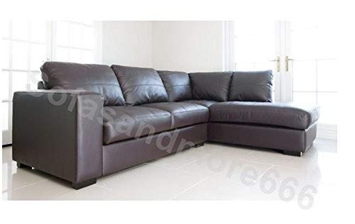WESTPOINT VENICE BIG CORNER SOFA FAUX LEATHER BROWN RIGHT HAND SIDE