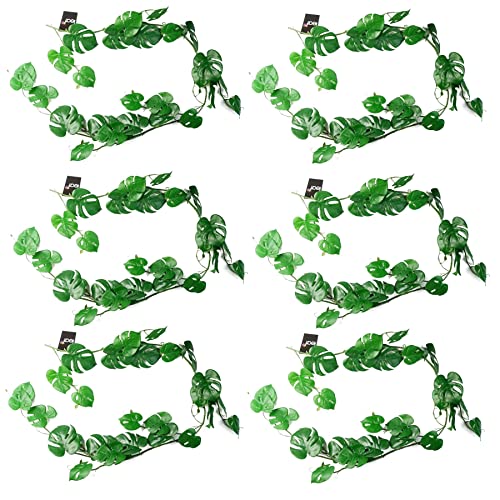 Leaf Design Artificial Hanging Plants Multipack, 6 X 180cm Monstera, 180cm