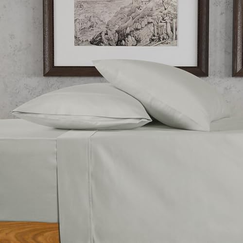 URBANHUT 100% Cotton Sheets King Size, for Everyday Use - Silver Grey - 4 Piece Sateen Weave Sheets, King Size 16'' Elasticized Deep Pocket Bedsheets, Breathable and Durable