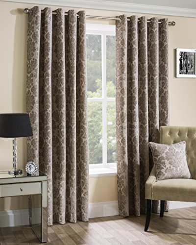 Sundour Park Lane Curtains, Polyester, Latte, 90 x 72-Inch