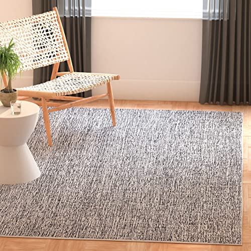 Safavieh Contemporary Rug for Living Room, Dining Room, Bedroom - Abstract Collection, Short Pile, in Black and Ivory, 91 X 152 cm